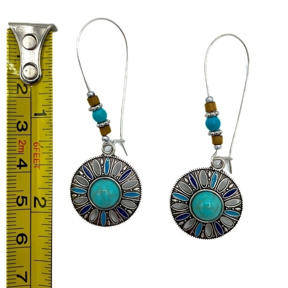 Vintage style festival boho dangle earrings - Picture 3 of 4